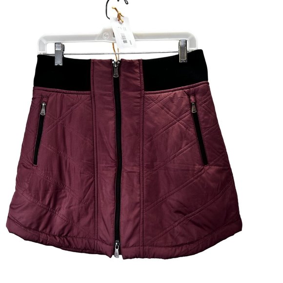 Prana Puffer Jacket Esla Skirt Set Burgundy Mauve size S Zip Front Sample NWOT - Picture 4 of 14